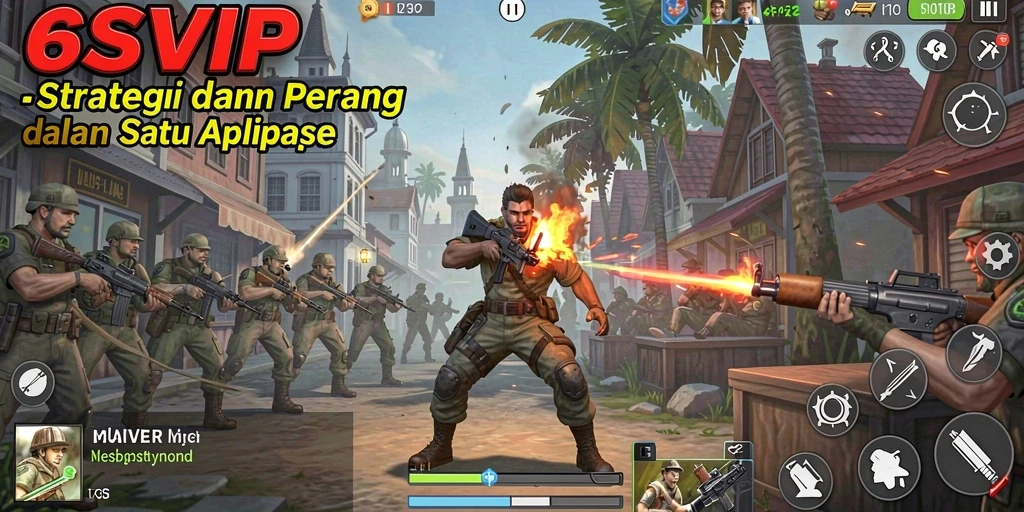 Tangkapan layar 6SVIP memperlihatkan aksi pertempuran strategis.