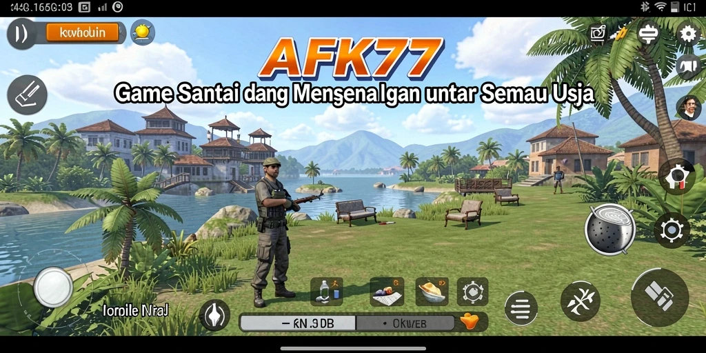 Gameplay AFK77 yang penuh warna dan menyenangkan di layar.
