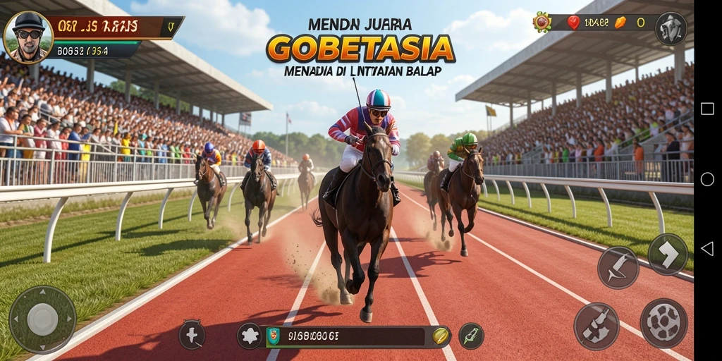 Tampilan gameplay GOBETASIA yang menegangkan saat balapan.