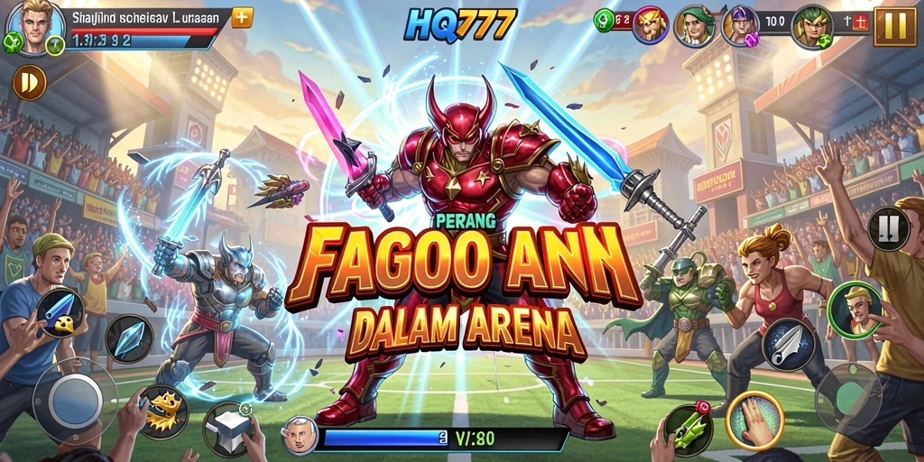 Tampilan menarik dari gameplay HQ777 yang penuh aksi Fighting.