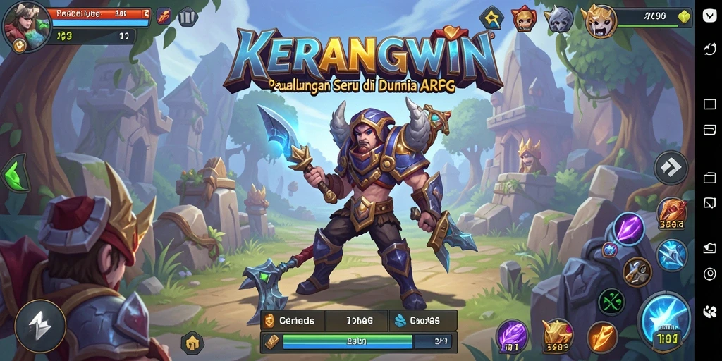 Tangkapan layar gameplay KERANGWIN menunjukkan pertempuran yang mendebarkan.