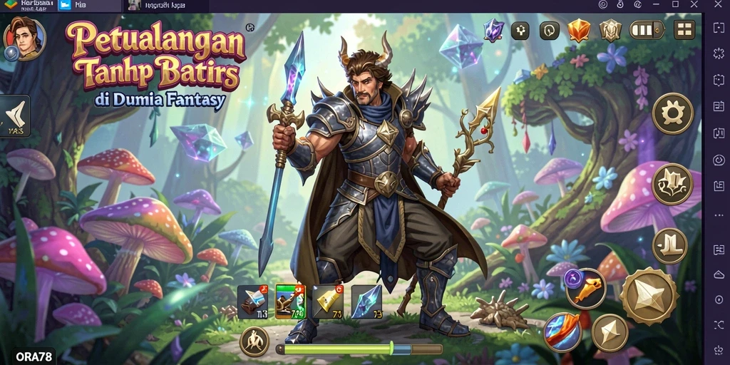 Gameplay ORA78 menampilkan petualangan mendebarkan dalam dunia fantastis.