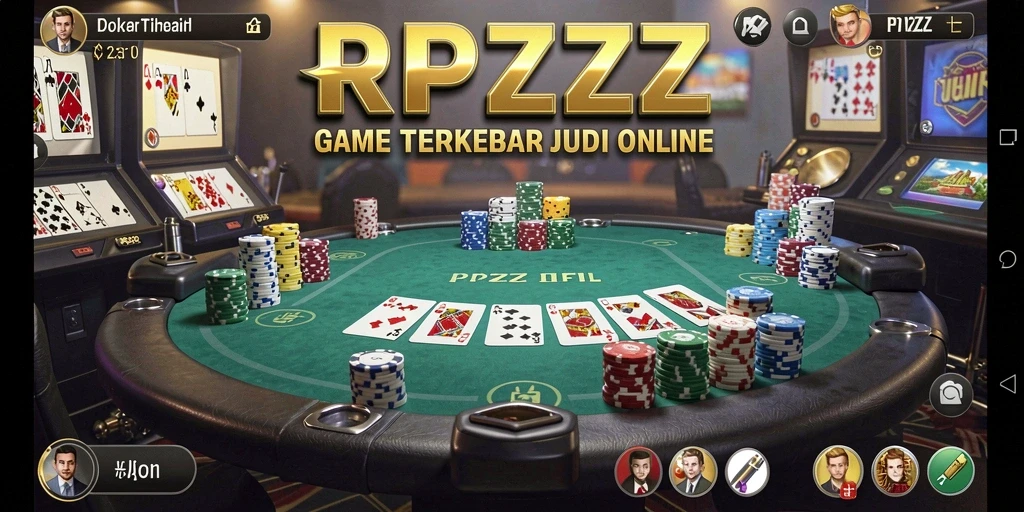 Screenshot utama RPZZZ menampilkan gameplay Poker yang seru.