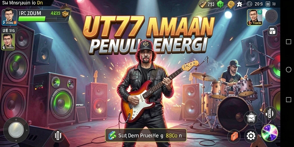 Screenshot UT77 menunjukkan gameplay musik yang seru dan interaktif.