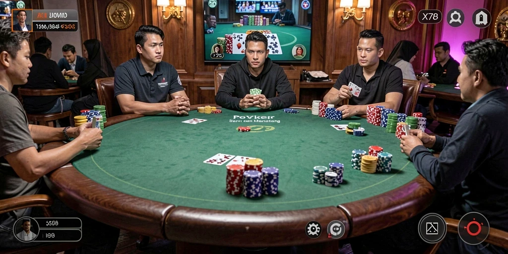 Gameplay poker yang seru di aplikasi X78.